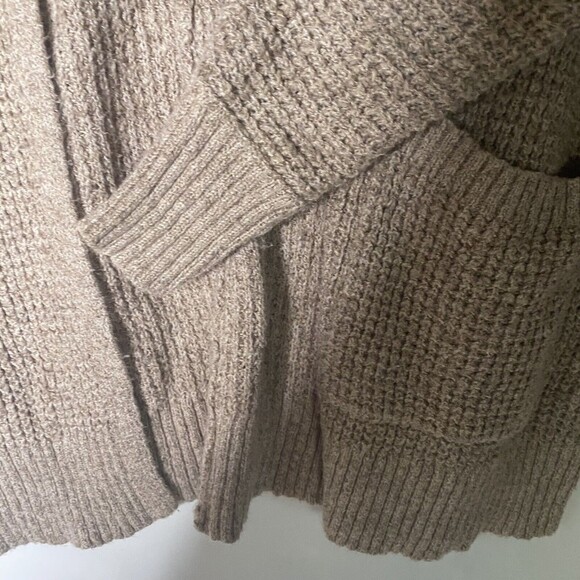 American Eagle Outfitters Beige XS Open Front Knit Longline Cardigan Sweater - Picture 6 of 8